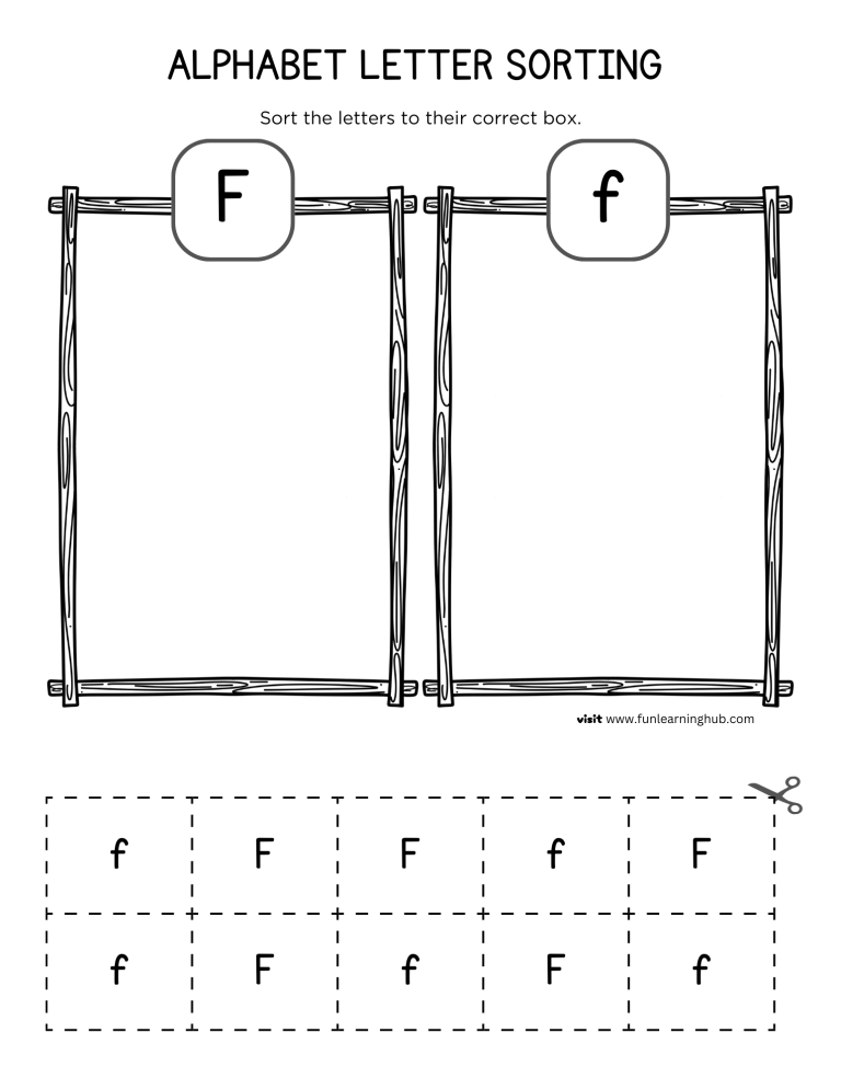 Letter F Sorting Worksheet