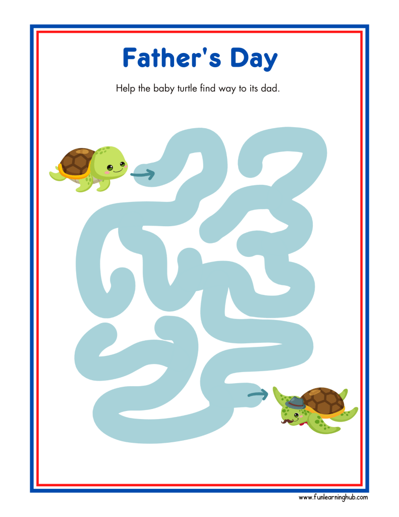 Father's Day Worksheets 8 Father's Day easy maze Worksheets