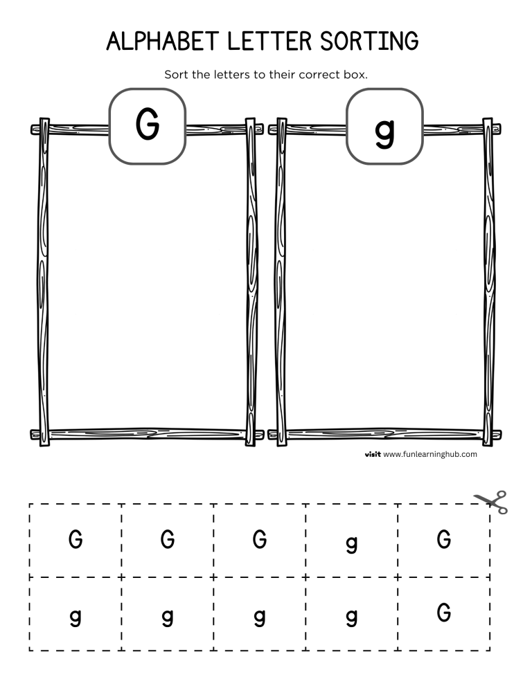Letter G Sorting Worksheet