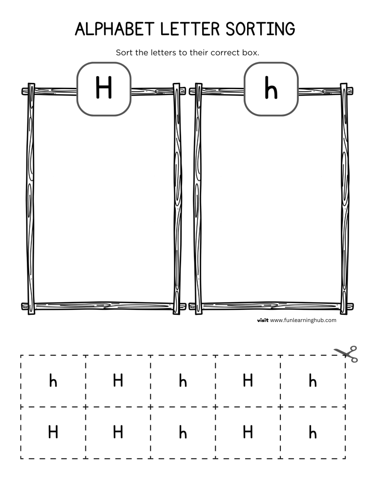 Letter H Sorting Worksheet