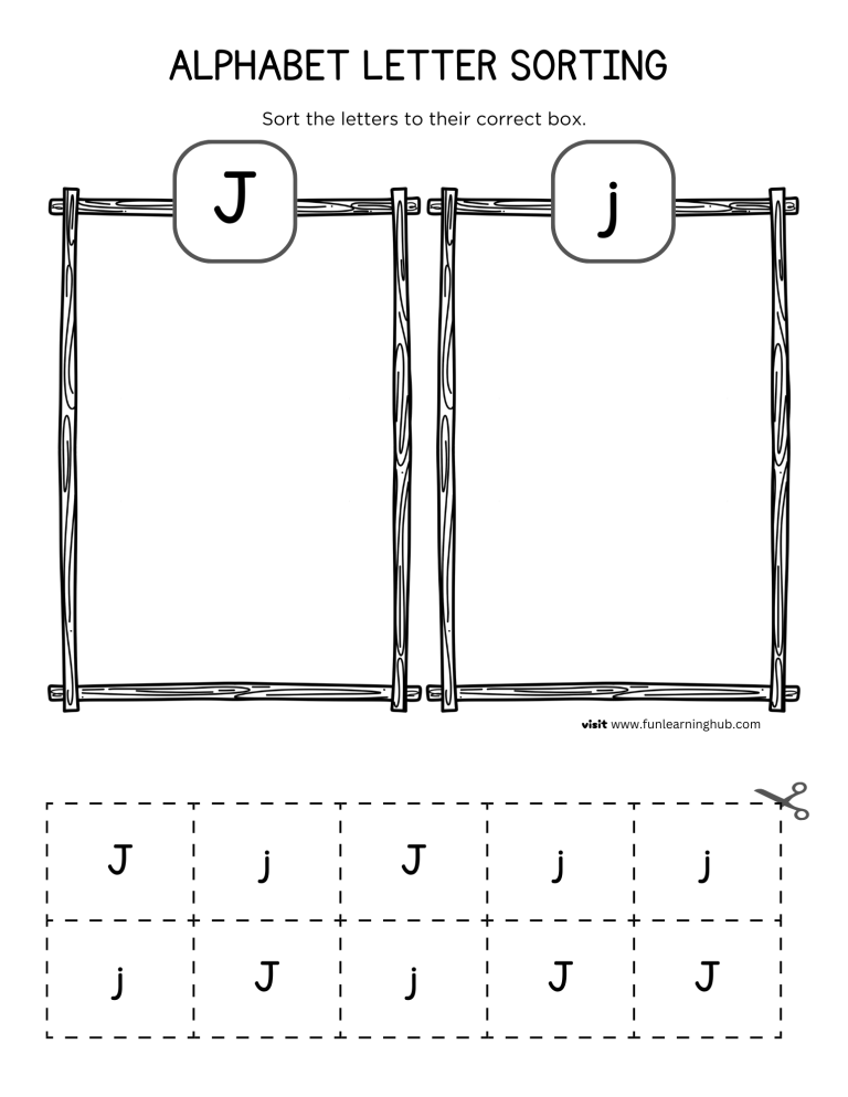 Letter J Sorting Worksheet