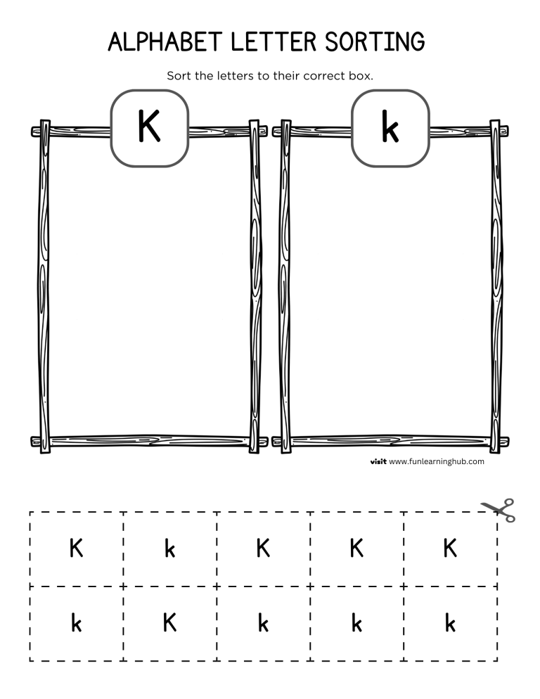 Letter K Sorting Worksheet