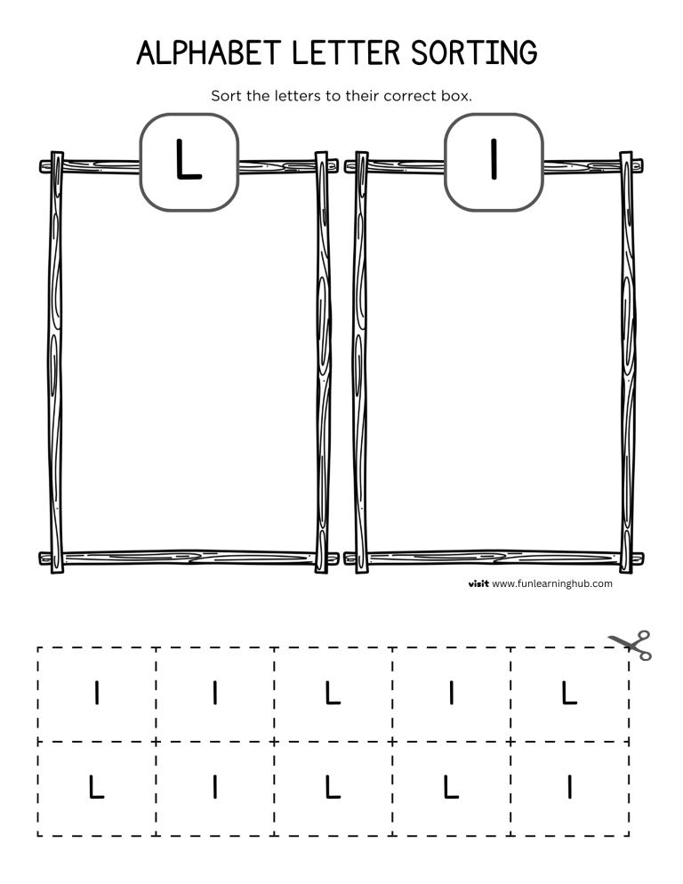 Letter L Sorting Worksheet
