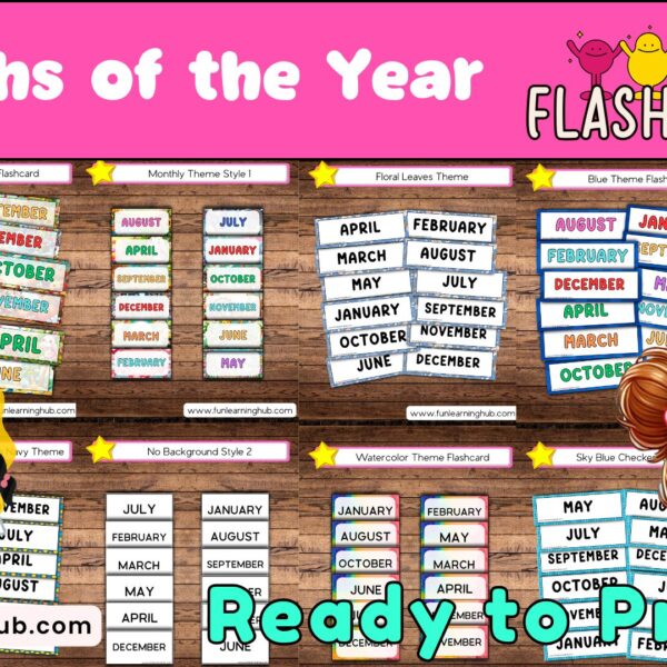 Free Printable Months of the Year Flashcards