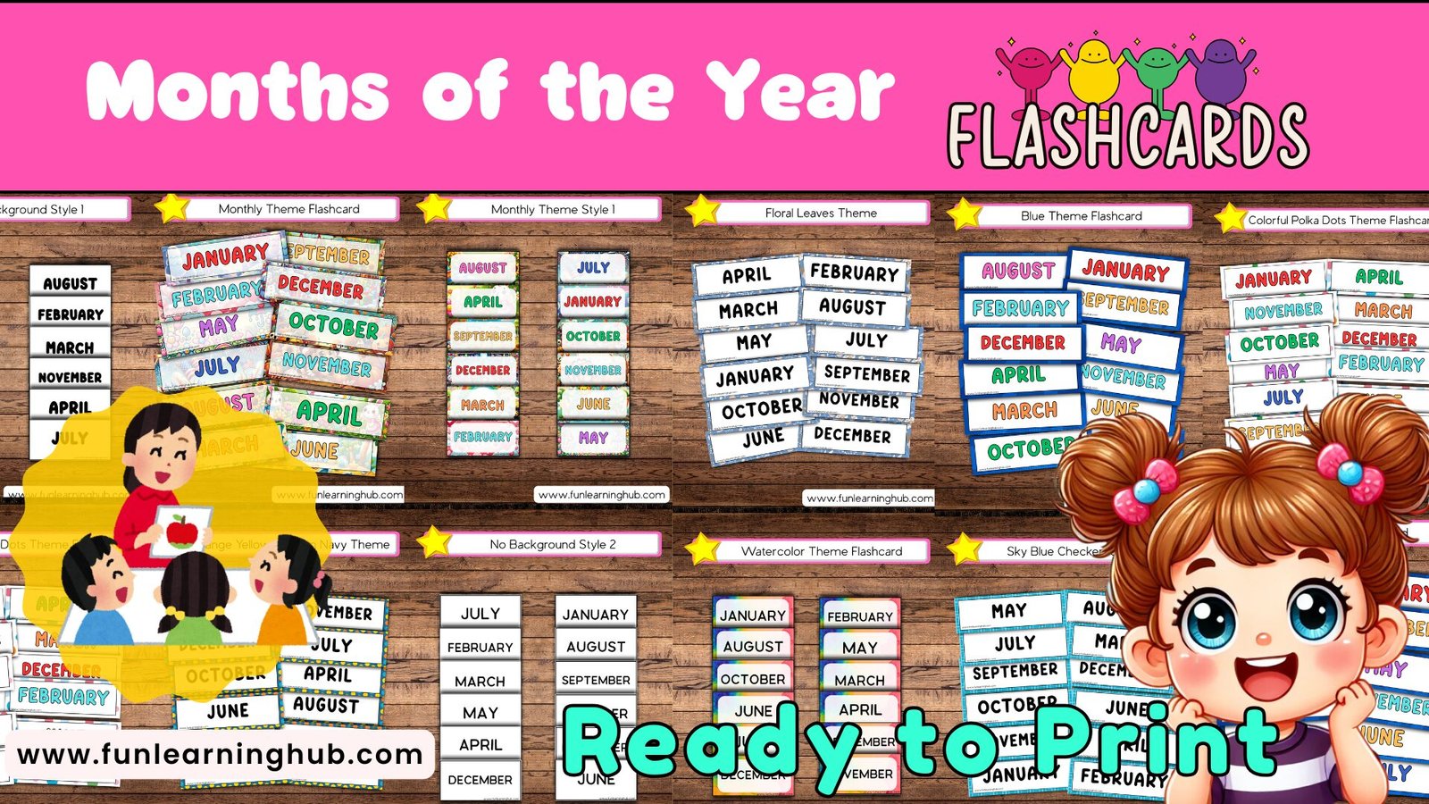 Free Printable Months of the Year Flashcards 1 Months of the Year Flashcards