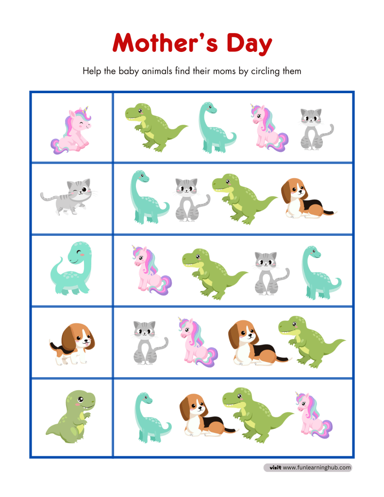 Mother's Day Worksheets 6 free Mother's Day worksheets