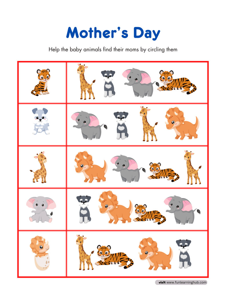 Mother's Day Worksheets 5 Mother's Day worksheets