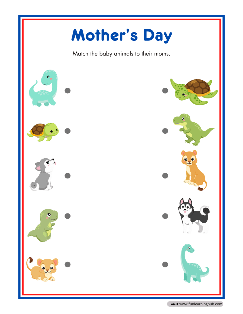 Mother's Day Worksheets 4 Mother's Day matching worksheets