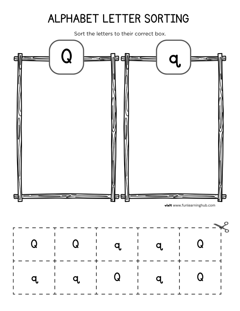 Letter Q Sorting Worksheet
