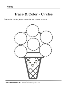Trace and Color Circles Worksheet