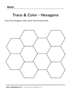 Trace and Color Hexagons Worksheet