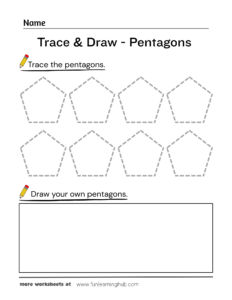 Trace and Draw Pentagons Worksheet