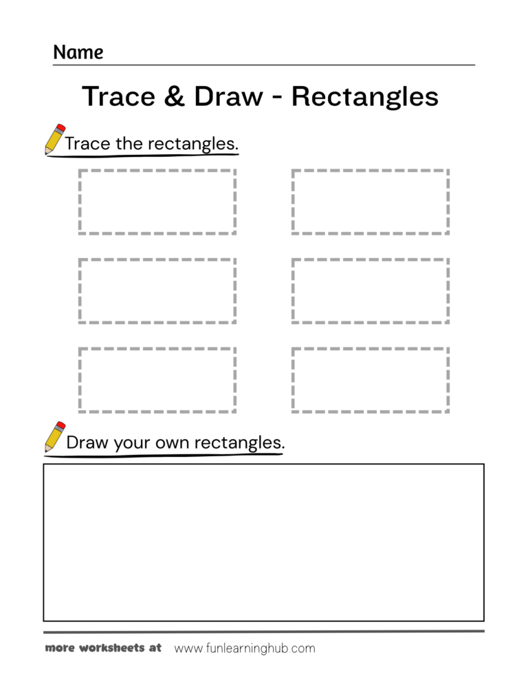 Trace and Draw Rectangles Worksheet
