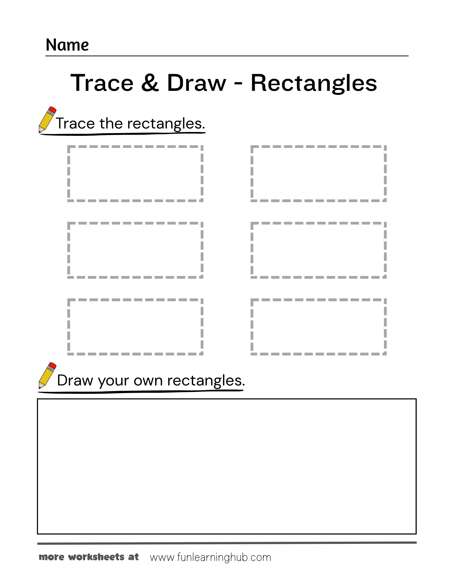 Trace and Draw Rectangles Worksheet - Fun Learning Hub