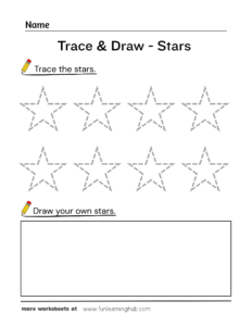 Trace and Draw Stars Worksheet