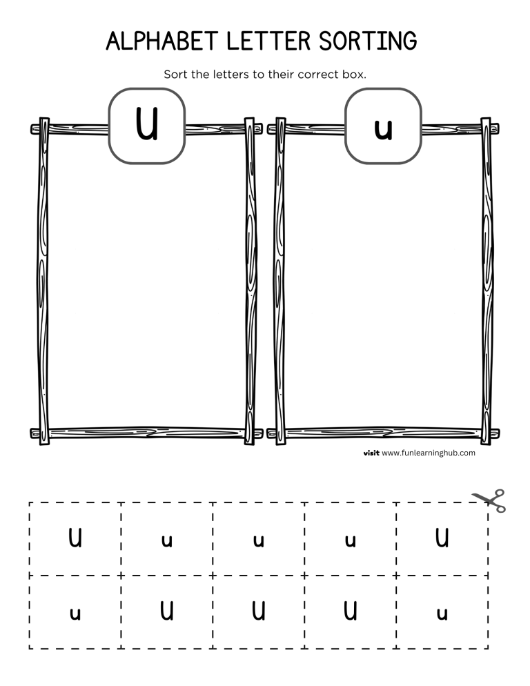 Letter U Sorting Worksheet