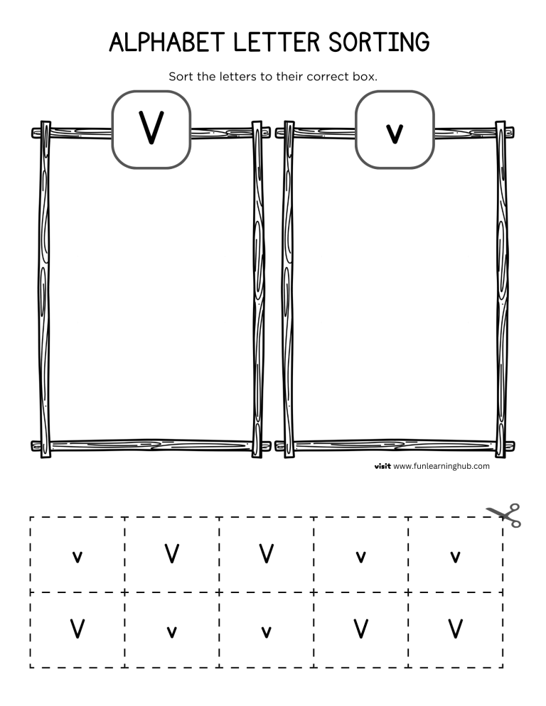 Letter V Sorting Worksheet