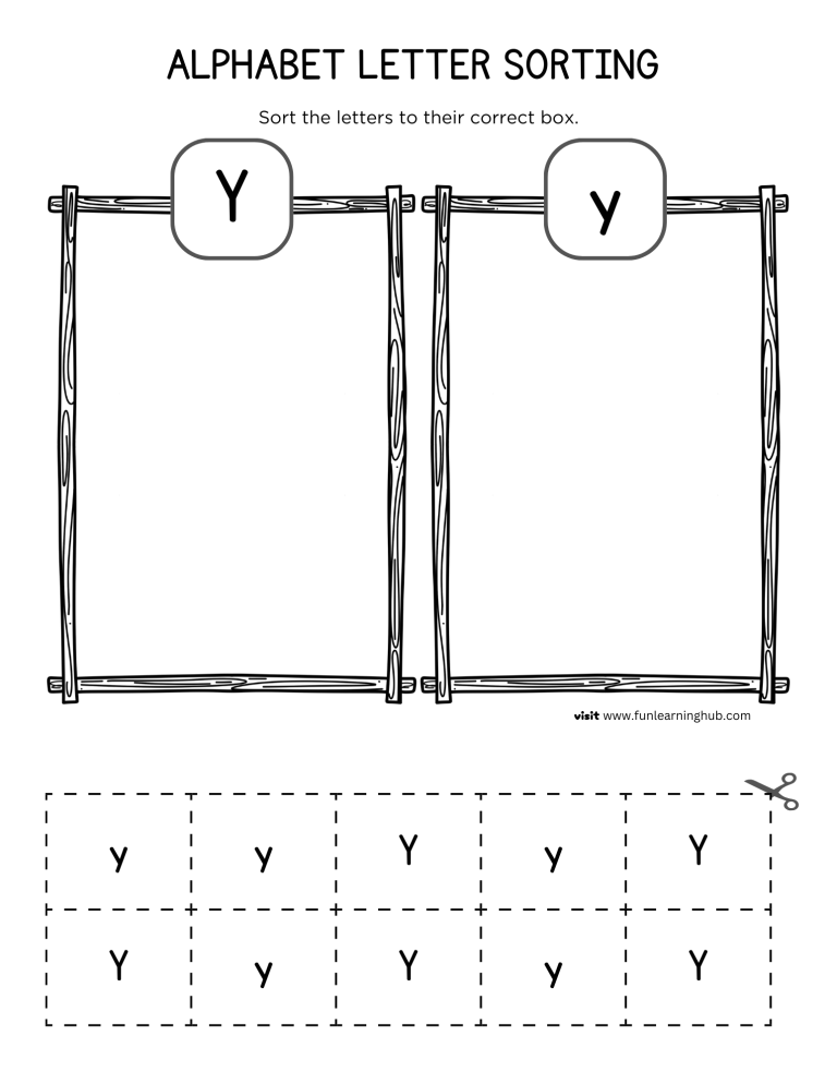 Letter Y Sorting Worksheet