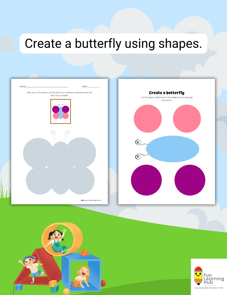 Build a Butterfly with Shapes 8 Build a Butterfly with Shapes