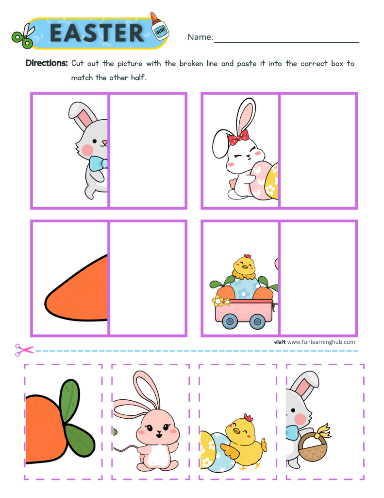 Easter Worksheets 22 Easter Cut and paste printable