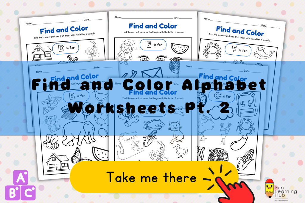 Time Worksheets 23 alphabet find and color