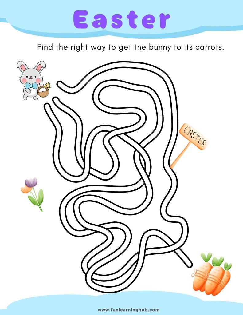 Easter Worksheets 8 maze Easter Worksheets