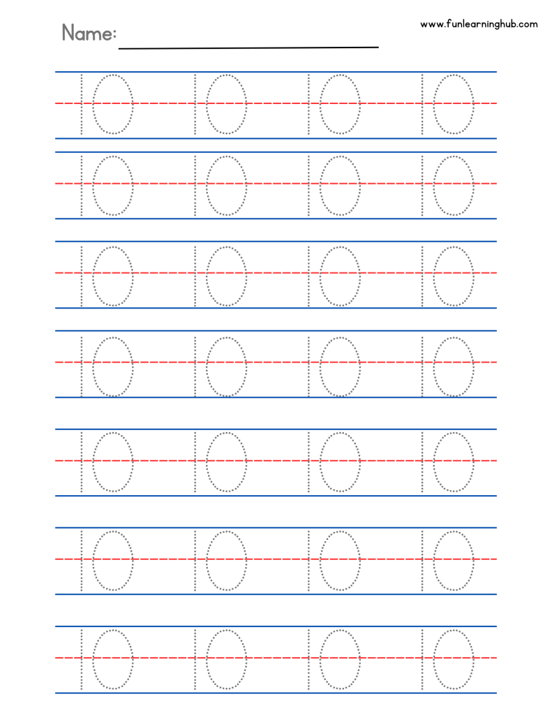 Number Tracing: 0 to 20 (Individual pages) 31 number practice sheet