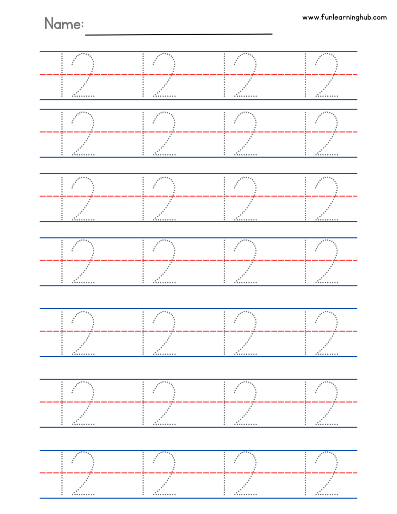 Number Tracing: 0 to 20 (Individual pages) 37 number practice sheet