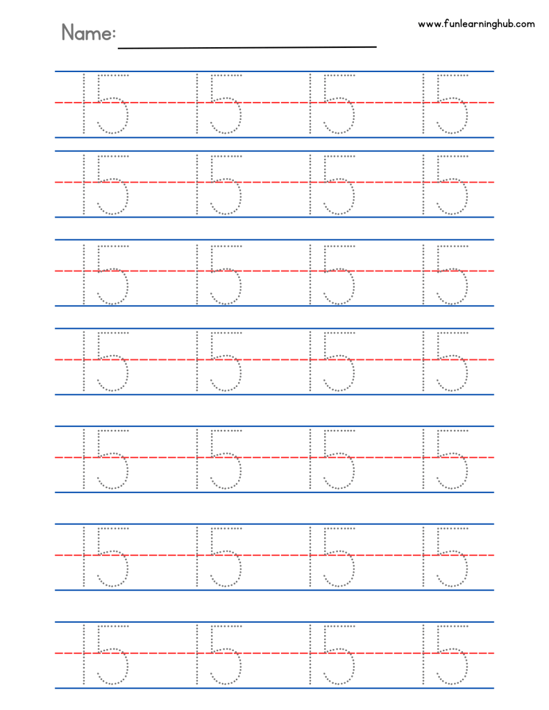 Number Tracing: 0 to 20 (Individual pages) 46 number practice sheet