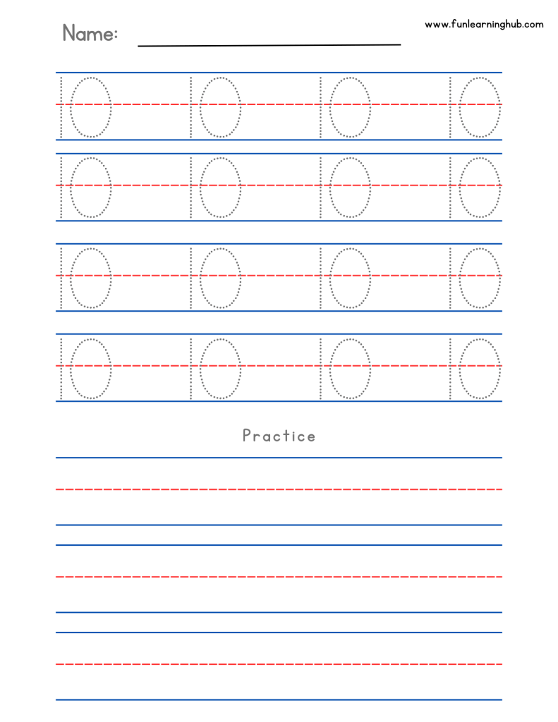 Number Tracing: 0 to 20 (Individual pages) 32 practice number tracing
