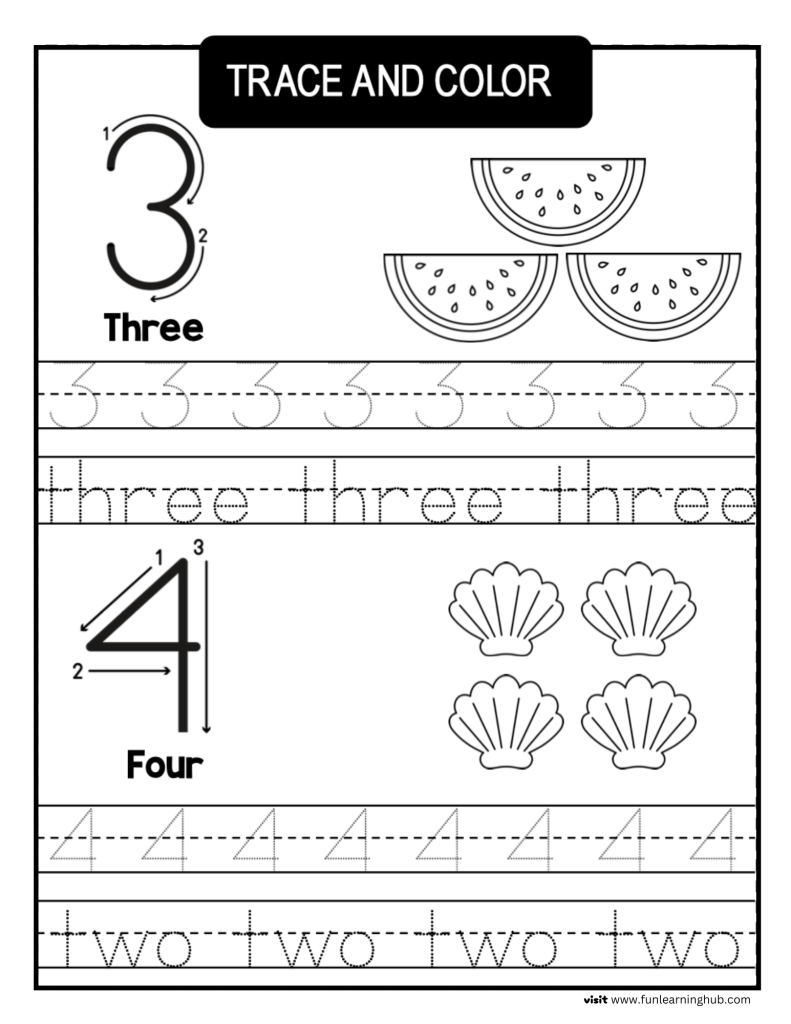 Number Tracing Worksheets 2 number tracing