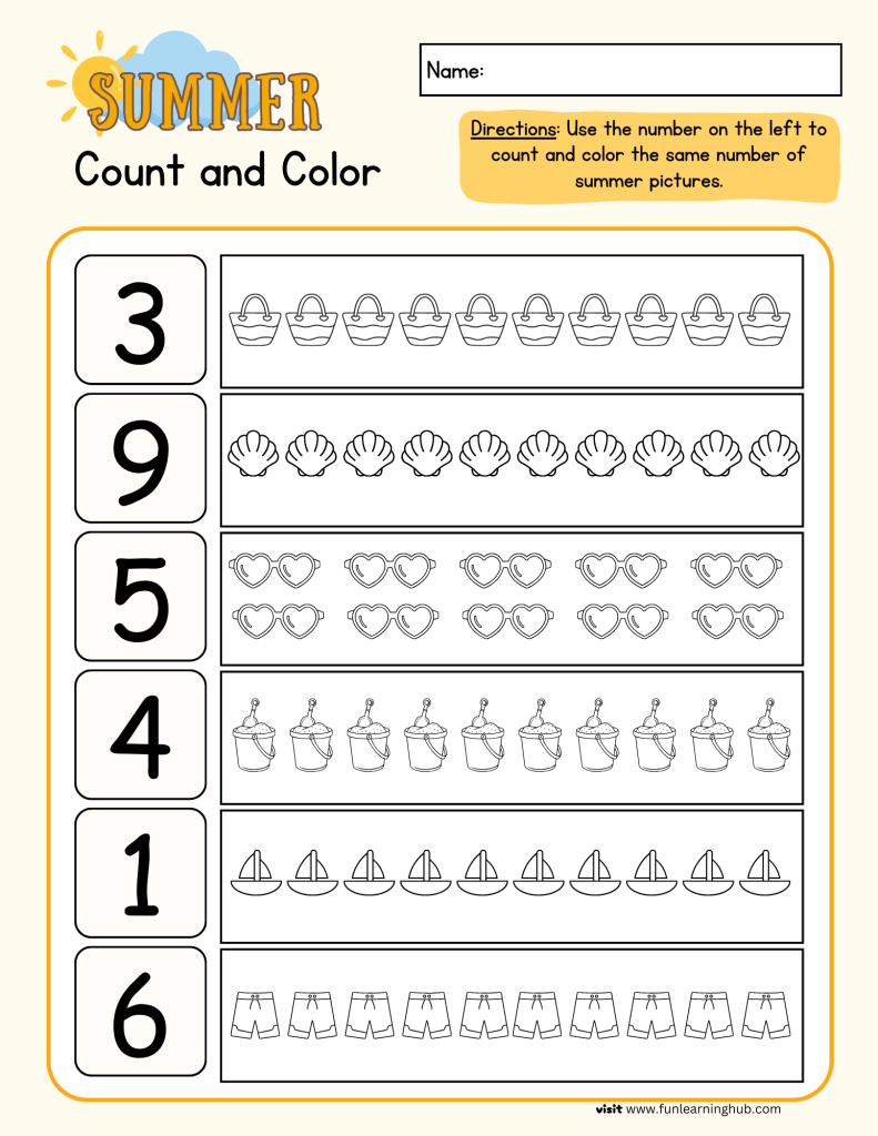 Skip Counting by 5's 27 summer worksheets