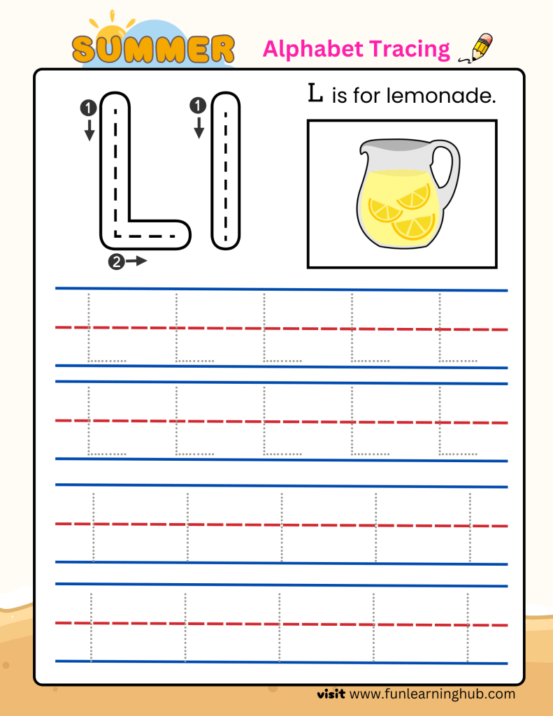 Summer Alphabet Tracing