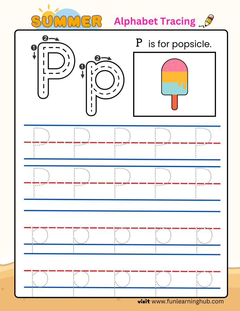 Summer Alphabet Tracing P