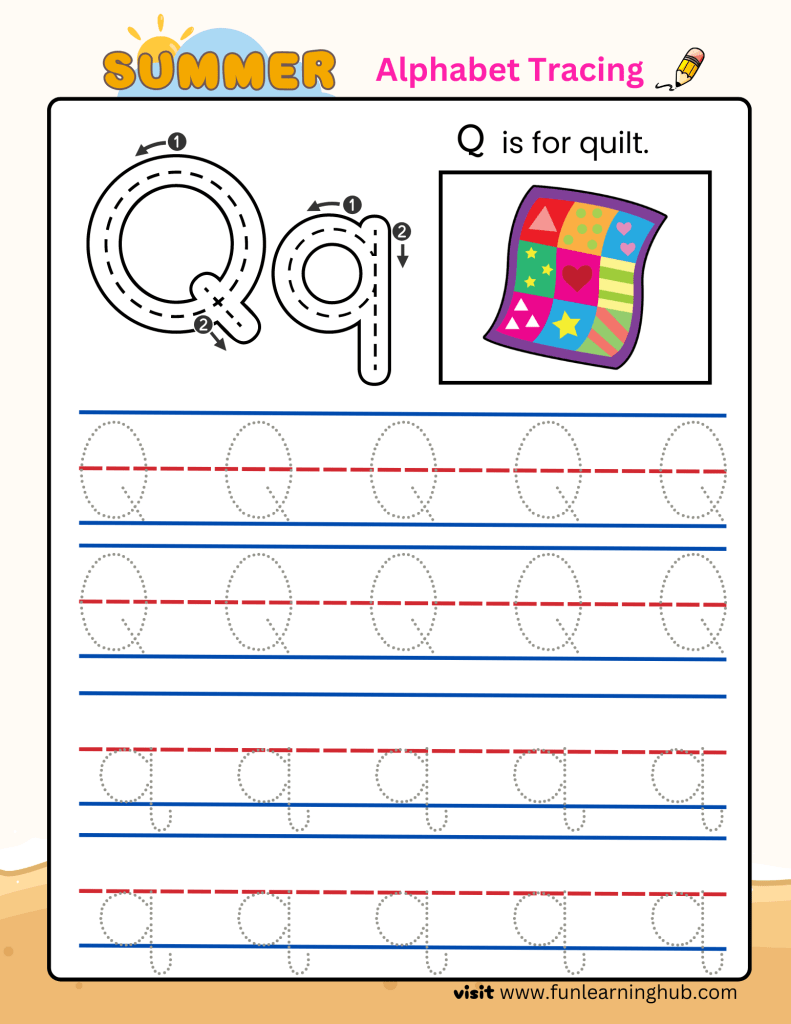 Summer Alphabet Tracing Q