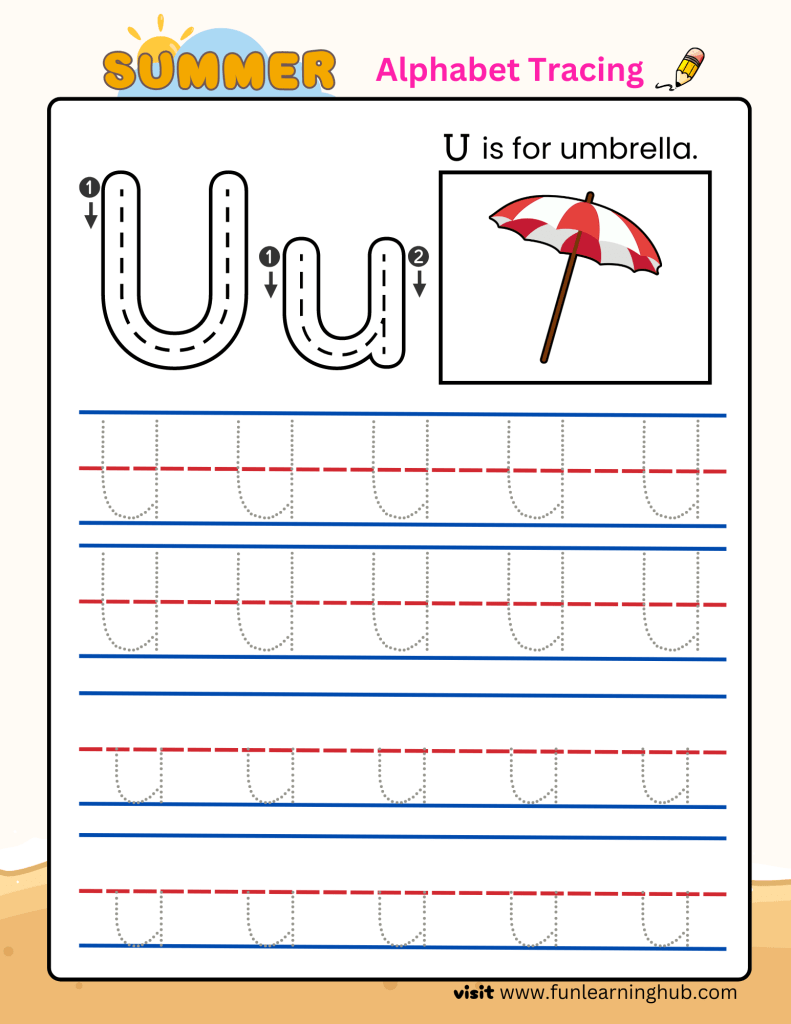 Summer Alphabet Tracing u