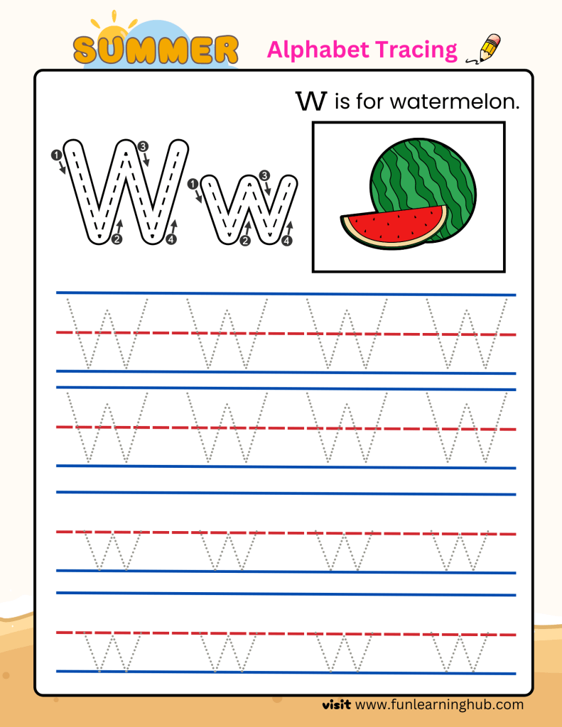 Summer Alphabet Tracing w