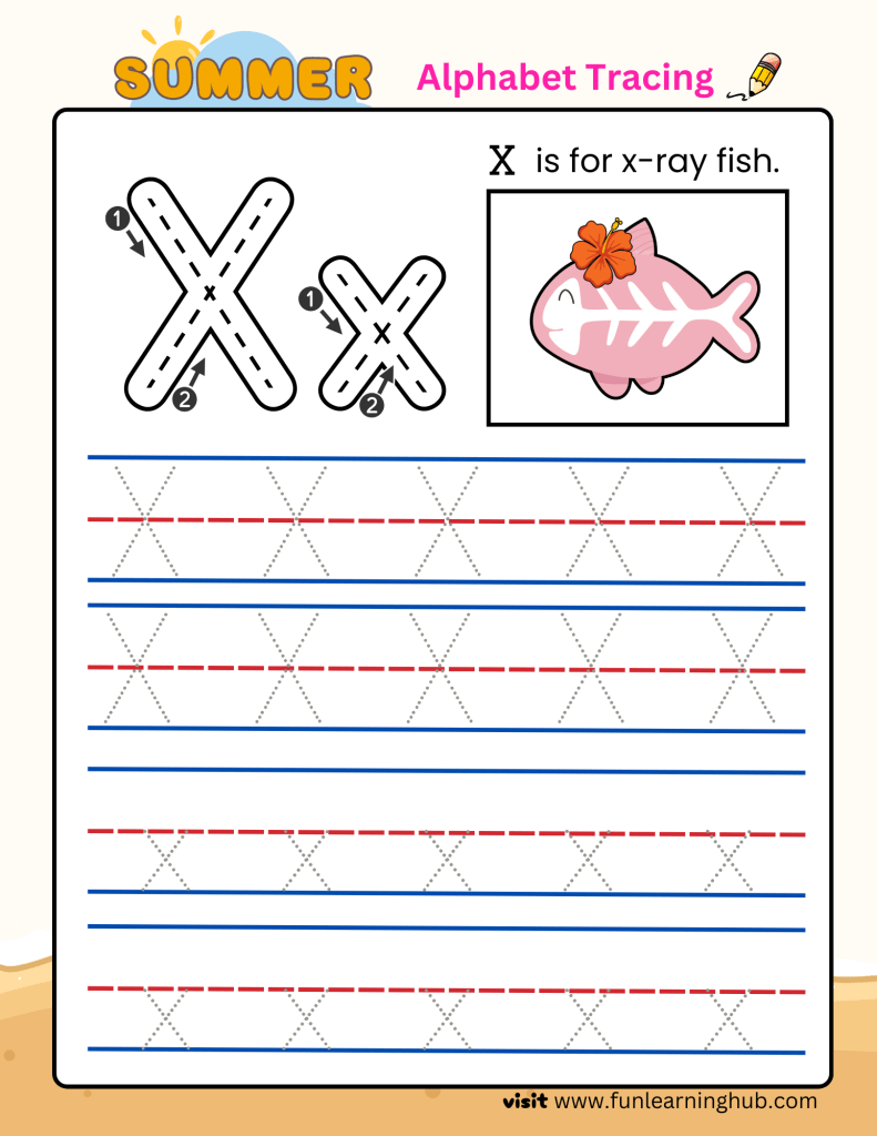 Summer Alphabet Tracing x