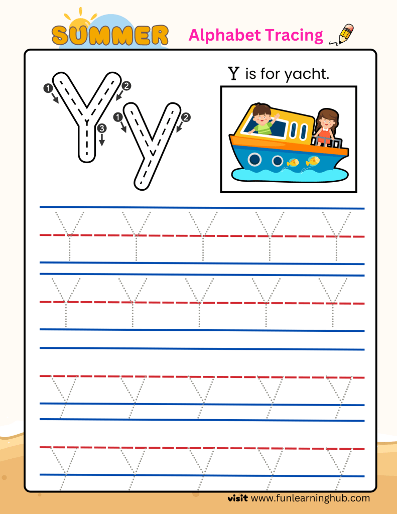 Summer Alphabet Tracing y