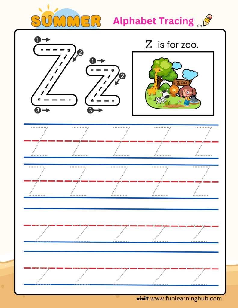 Summer Alphabet Tracing z