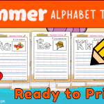 Summer Alphabet Tracing Worksheets: A F…