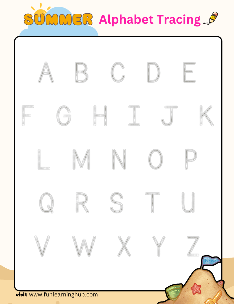 Alphabet Tracing for summer