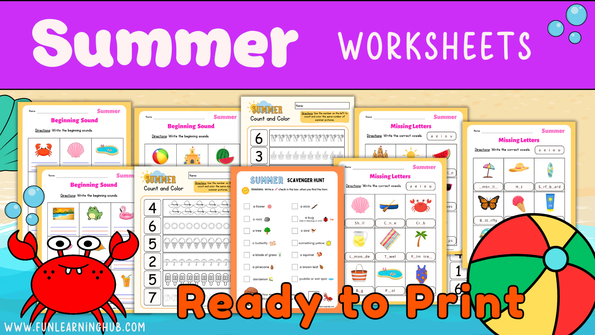free summer worksheets for kids