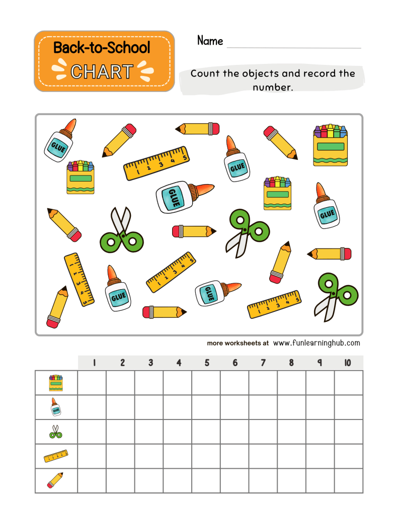 Back-to-School Worksheets 14 Back-to-School Chart Worksheets