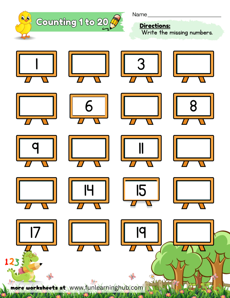 kindergarten missing numbers