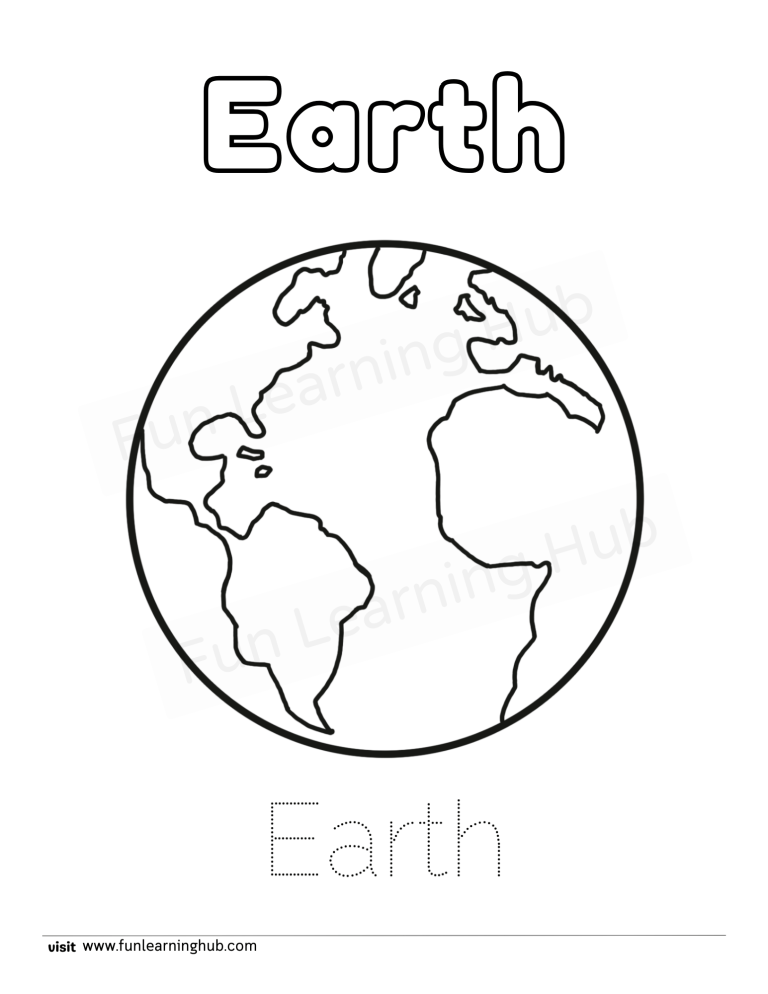 Earth Coloring Page 7 Earth Coloring Page