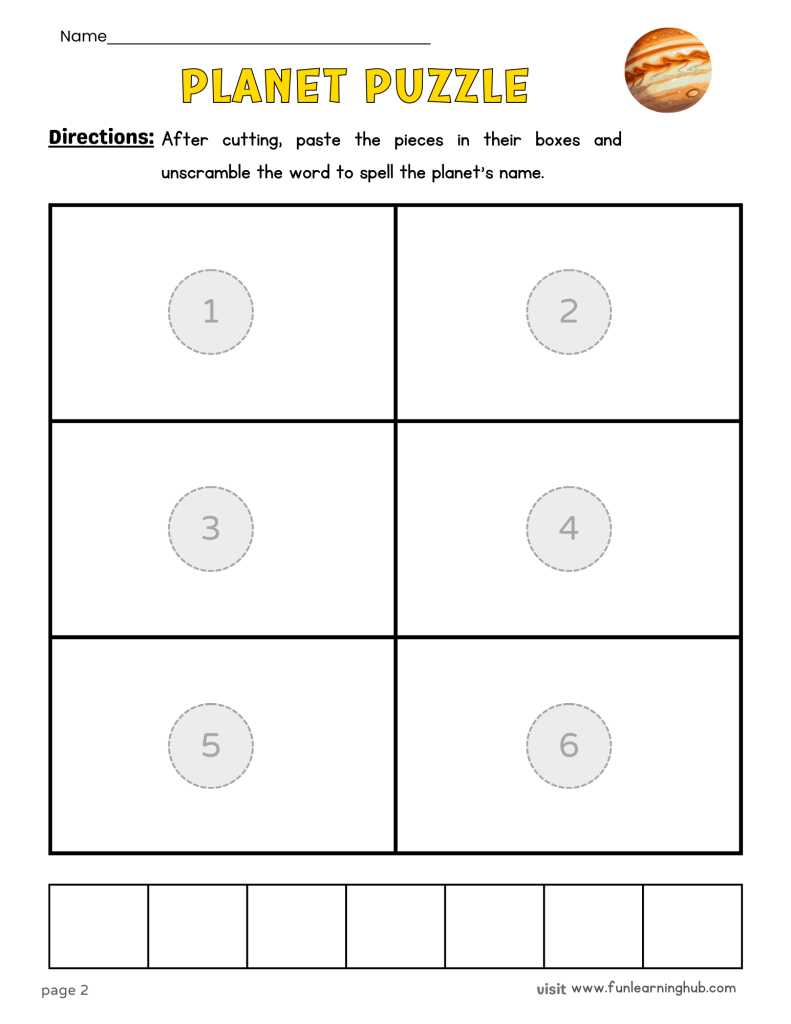 FREE Planets Cut and Paste Printable Activity for Kids 23 jupiter cut and paste