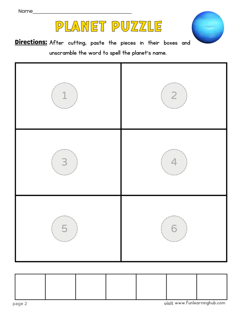 FREE Planets Cut and Paste Printable Activity for Kids 29 neptune cut and paste