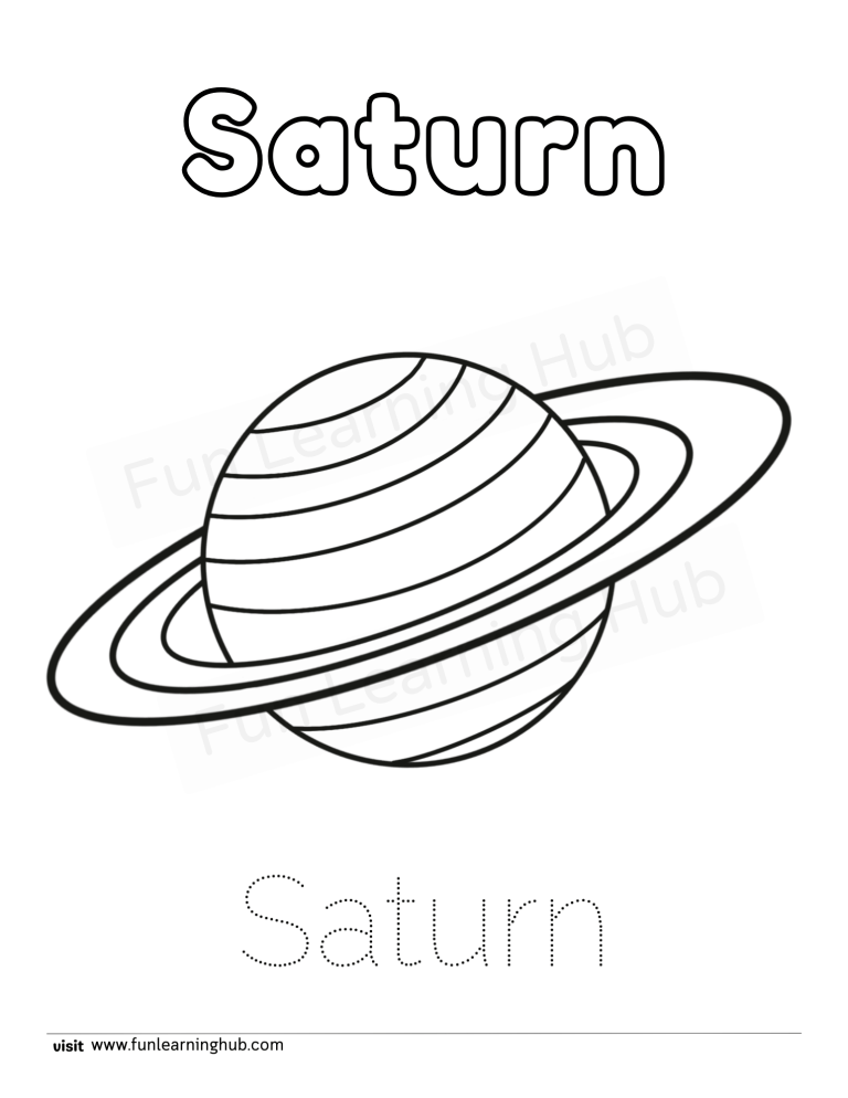Saturn Coloring Page 4 Saturn Coloring Page