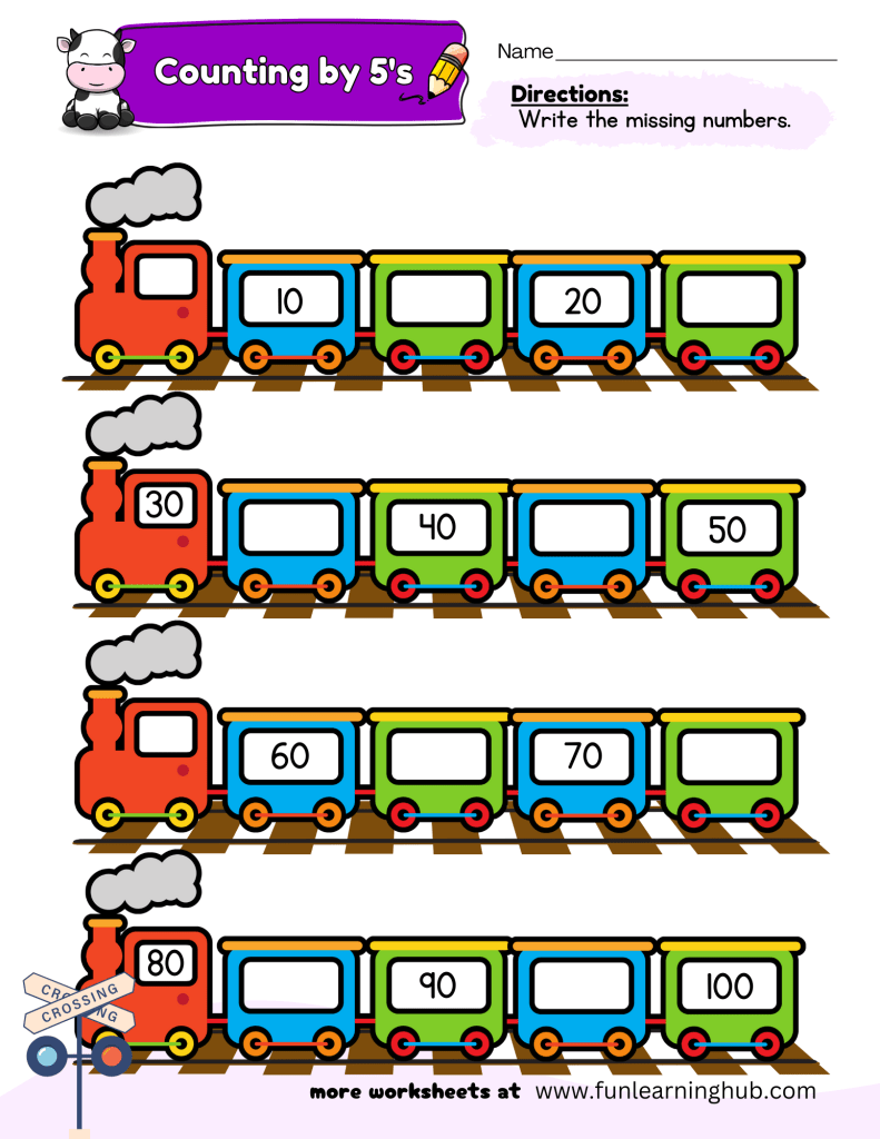Skip Counting by 5's 6 skip counting by 5s free